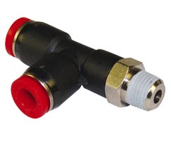 C01680828, Pneufit C Push-in fitting, Adaptor, Swivel side tee, 8mm, R1/4