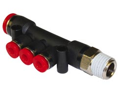 C01D30428, Pneufit C Push-in fitting, Adaptor, Manifold taper, 4mm, R1/8