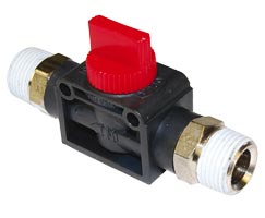 C01GG3838, Pneufit C Push-in fitting, 3/2 Shut-off valve, R3/8
