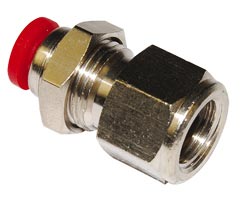 C02320828, Pneufit C Push-in fitting, Adaptor, Bulkhead female, 8mm, G1/4