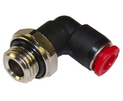 C02470828, Pneufit C Push-in fitting, Adaptor, 90° Swivel elbow, 8mm, G1/4