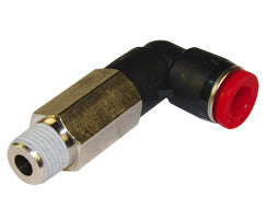 C01541238, Pneufit C Push-in fitting, Adaptor, 90° Swivel elbow extended, 12mm, R3/8
