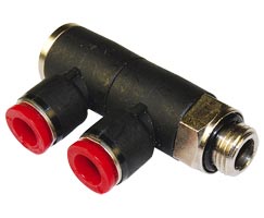 C0B511228, Pneufit C Push-in fitting, Adaptor, Double swivel elbow, 12mm, G1/4
