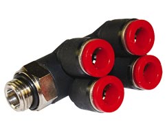 C0B700648, Pneufit C Push-in fitting, Adaptor, Double branch, 6mm, G1/2