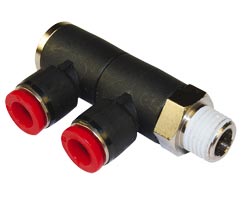 C0Q511238, Pneufit C Push-in fitting, Adaptor, Double swivel elbow, 12mm, R3/8
