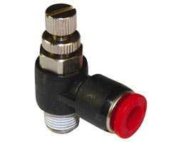C0TA00638, Pneufit C Push-in fitting, Banjo flow control, Out, 6mm, R3/8