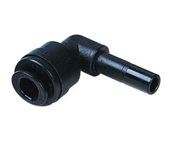 D00430400, Pneufit D Acetal push-in fitting, Stem elbow, 4mm