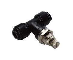 D00GP1000, Pneufit D Acetal push-in fitting, Inline, Flow control with bulkhead, 10mm
