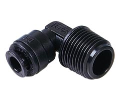 D01450838, Pneufit D Acetal push-in fitting, Adaptor, Elbow, 8mm, R3/8