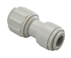 D20200500HS, Pneufit D Acetal push-in fitting, Straight union polymer to steel tube, 5/16", 5/16"