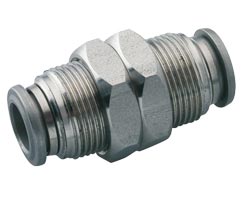 S00291000, Pneufit S Stainless steel push-in fitting, Connector, Bulkhead, 10mm, M20x1