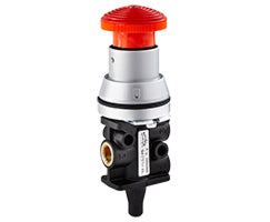 03M42802, Super X 3/2 manual valve, Red, Emergency stop/Twist reset, G1/8