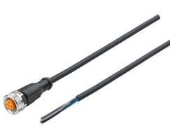 NC-125FS-00000-5, Connector cable, Open end, 5 pin, A-coded, M12, 5m