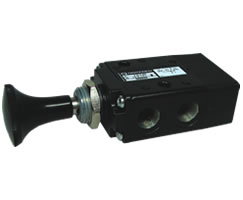 03060402, Super X 3/2 manual valve, Black, Knob/Spring, G1/4