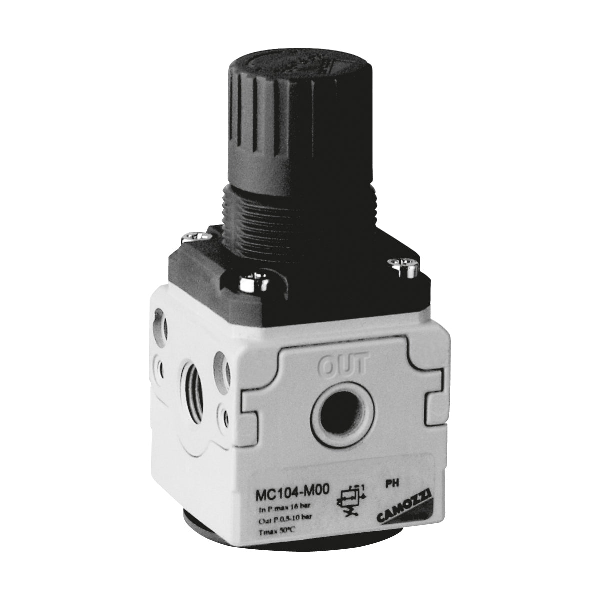 Camozzi MC104-M00 - Manifold regulator-1/4-0.5 to 10 bar-self relieving