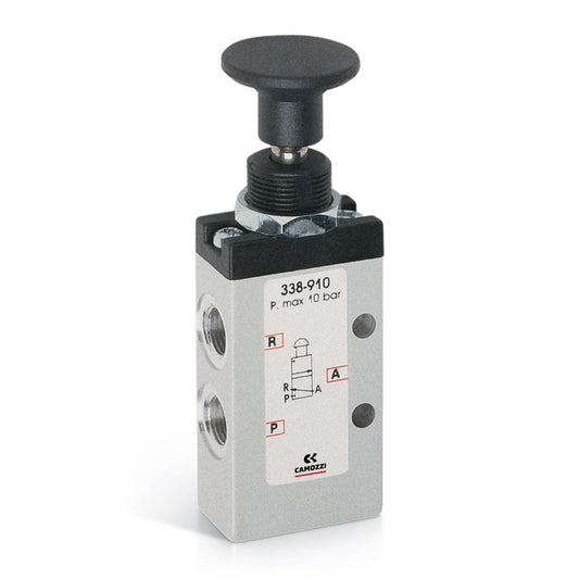 Camozzi 338-915 - Manually operated valve-3/2 NC- 1/8- push pull knob-spring