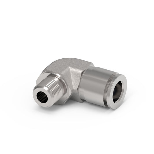 Camozzi X6500 12-1/4 - Push in fitting-fixed male elbow-12mm tube-1/4 thread-st/st
