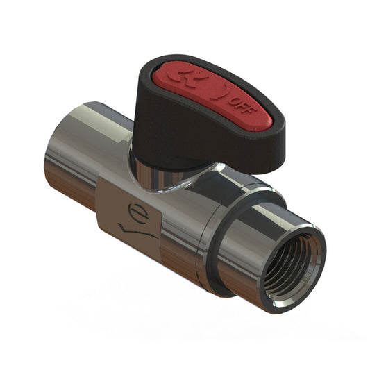Camozzi 2943 1/8 - 1/8 BSP F x F brass mini ball valve-lever op