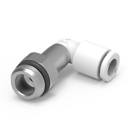 Camozzi W7526 6-1/4 - GripFit Push in fitting-ext swivel elbow-6mm tube-1/4 thread