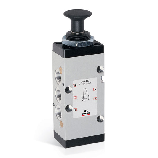 Camozzi 454-915 - Manually operated valve-5/2- 1/4-push pull knob-spring