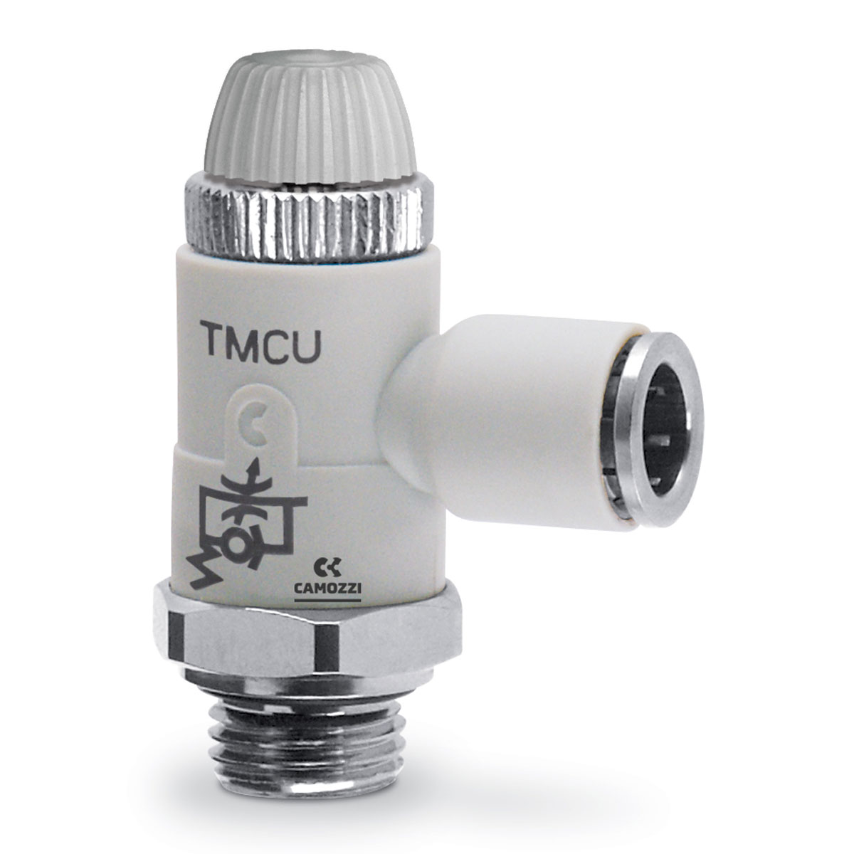 Camozzi TMCU 974-1/4-6 - Plastic flow control valve-manual-cyl unidirect-1/4-6mm