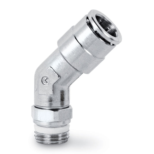 Camozzi S6110 8-1/8 - Push in fitting-swivel 45° elbow-8mm tube-1/8 thread