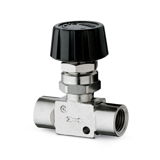 Camozzi 2839 1/8 - Panel mount flow conrol valve-bidirectional-fem-fem-1/8