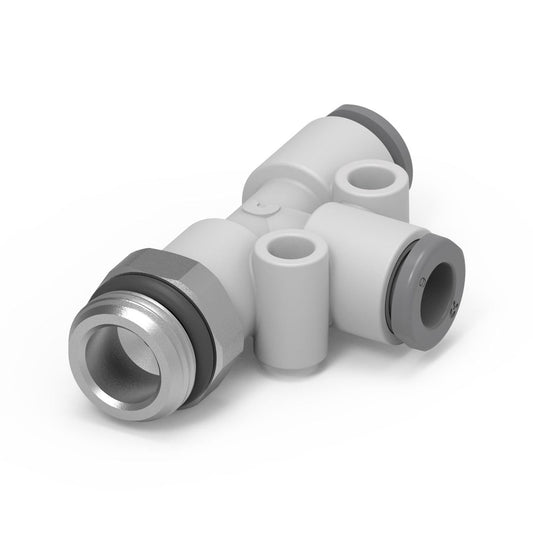 Camozzi G7442 4-1/8 - GripFit Push in fitting-swivel run tee-4mm tube-1/8 thread