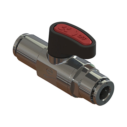 Camozzi 2948 6 - 6mm push in tube to tube brass mini ball valve-lever op