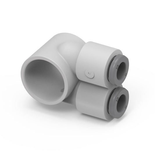 Camozzi G7640 10-1/4 - GripFit Push in fitting-twin banjo ring-10mm tube-1/4 thread