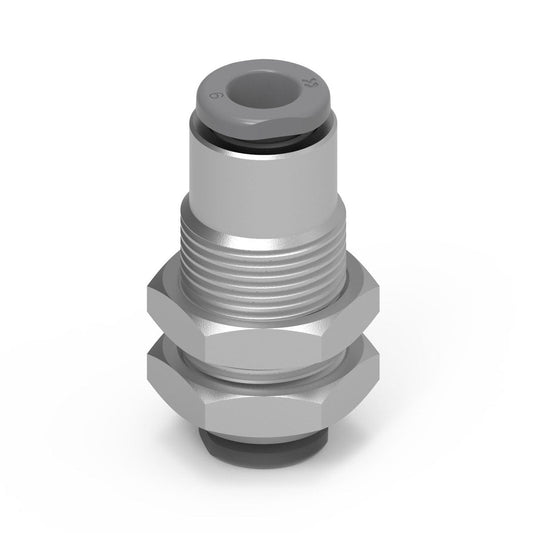 Camozzi G6590 8 - GripFit Push in fitting-bulkhead connector-8mm tube