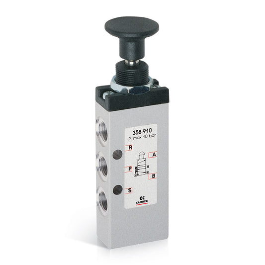 Camozzi 358-915 - Manually operated valve-5/2-1/8- push pull knob-spring