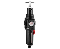 HB84G-4GT-AM3-RMG, Excelon Plus filter/regulator for extreme temperature applications, G1/2, 40µm, 0.3-10 bar, automatic drain, with gauge