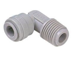 D24450638, Pneufit D Acetal push-in fitting, Adaptor, Elbow, 3/8", 3/8" NPT