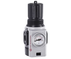 R82G-3JU-RMN, Excelon Plus General Purpose Regulator, 3/8" NPT, R-L flow, Knob down, Relieving, 4-145 psi
